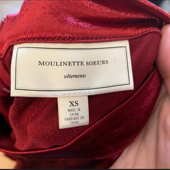 Anthropologie Moulinette Souers red satin skirt size XS - Picture 4 of 8